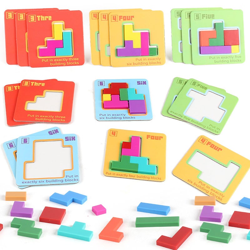 Tetris Children'S Thinking Training Board Game Toy 3D Puzzle Flat Panel Paper Card Variables - Image 5